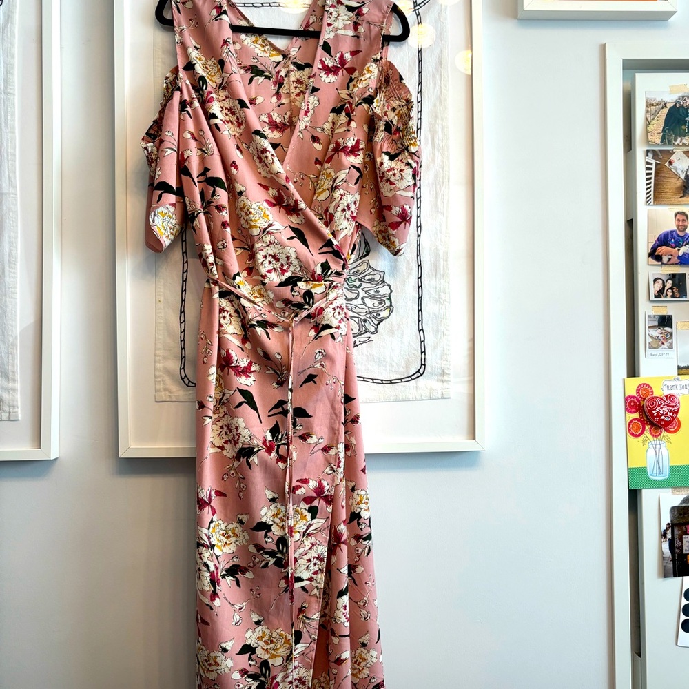 Floral Wrap Dress in Pink